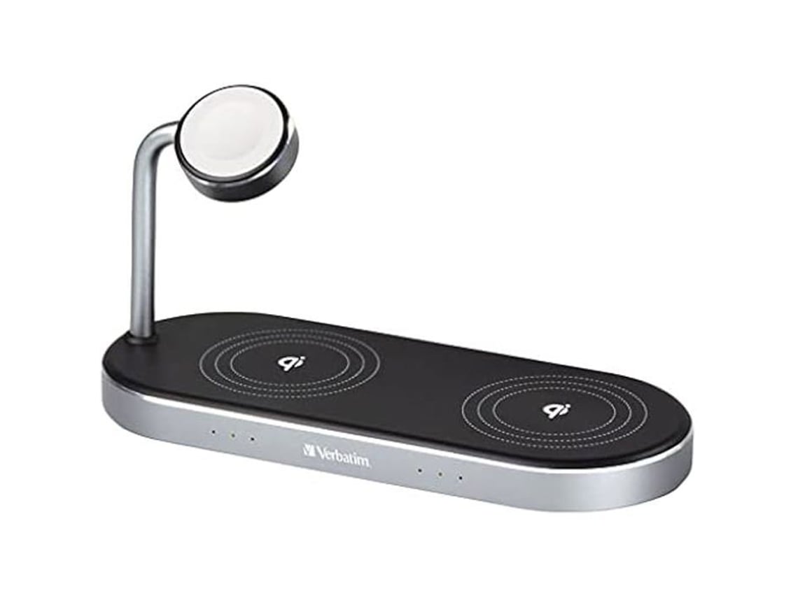 Carregador Wireless Verbatim QI MFI APPLE 3 EM 1 Alumínio