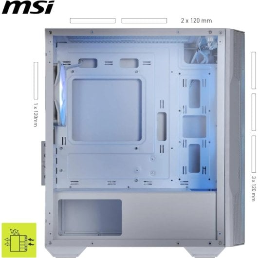 Caixa Micro-ATX MSI MAG Forge M100R ARGB Tempered Glass Branca