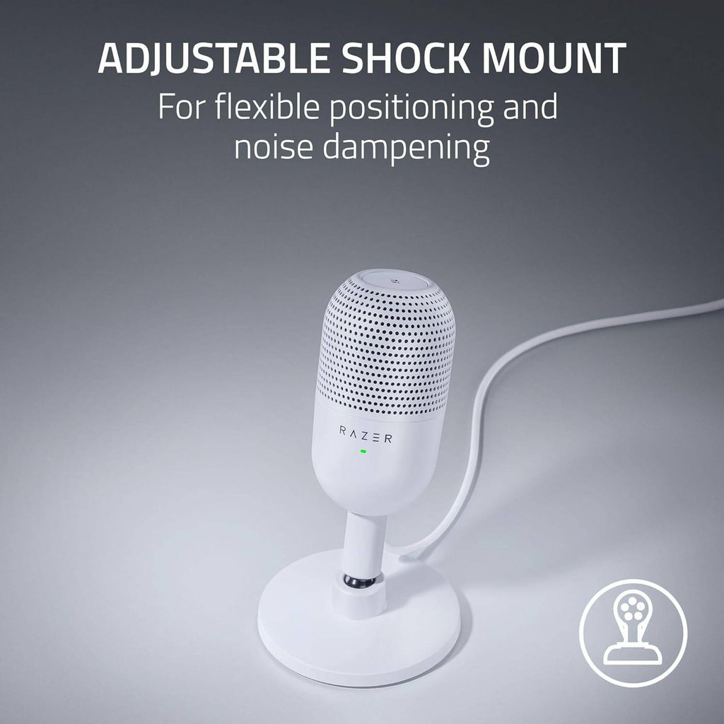Microfone Condensador Supercardióide Razer Seiren V3 Mini Ultra-Compact 96Khz 24-bit USB Branco