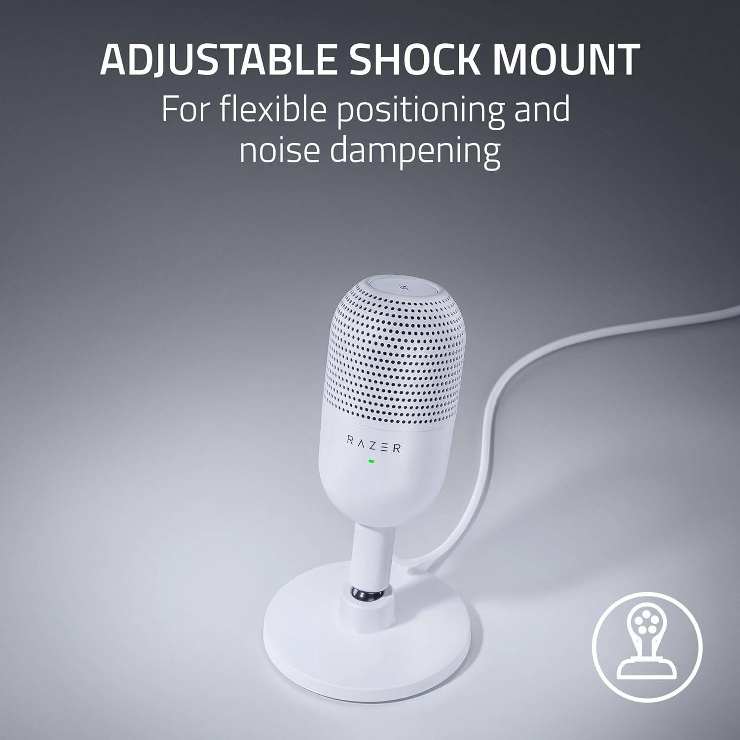 Microfone Condensador Supercardióide Razer Seiren V3 Mini Ultra-Compact 96Khz 24-bit USB Branco