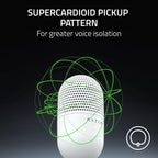 Microfone Condensador Supercardióide Razer Seiren V3 Mini Ultra-Compact 96Khz 24-bit USB Branco