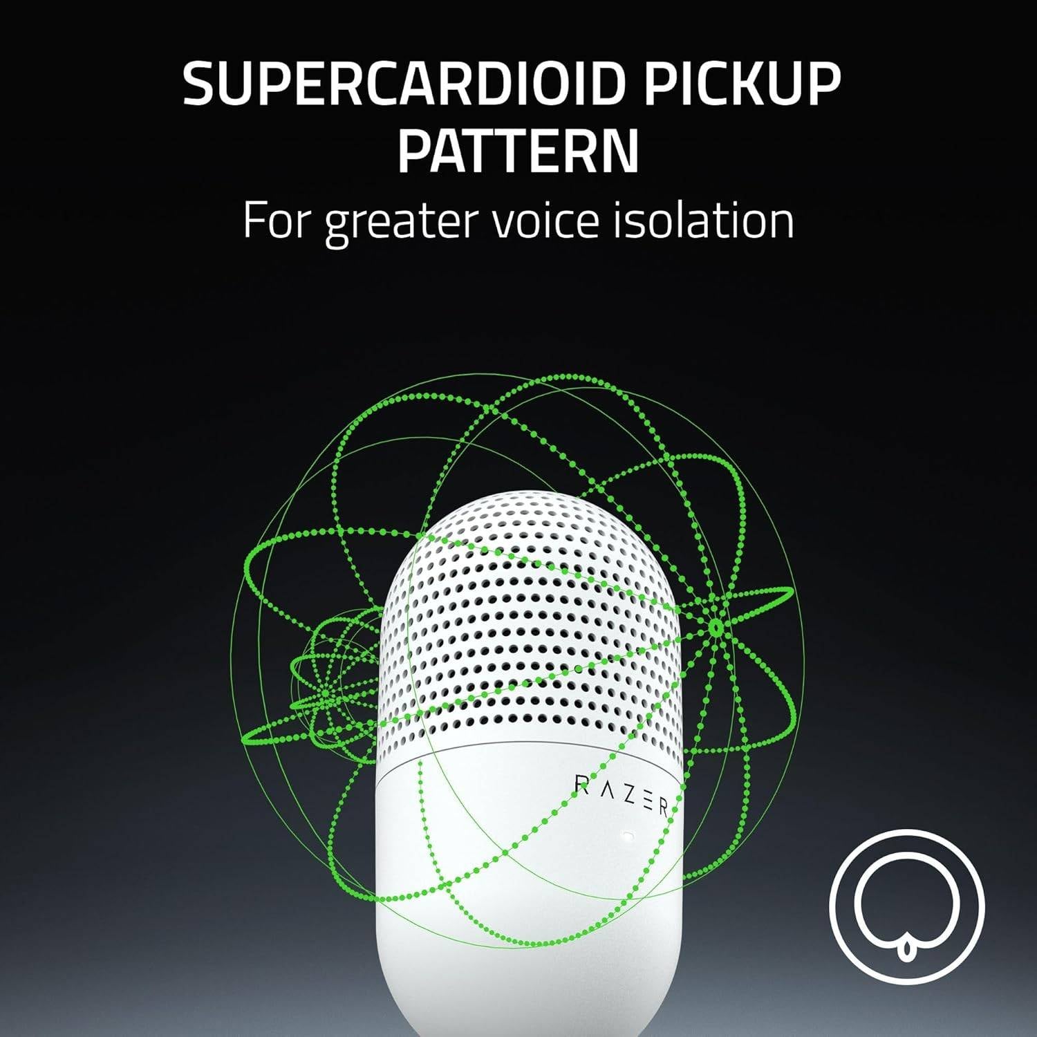 Microfone Condensador Supercardióide Razer Seiren V3 Mini Ultra-Compact 96Khz 24-bit USB Branco
