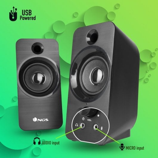 NGS SB350 Colunas Multimédia 2.0 Pretas