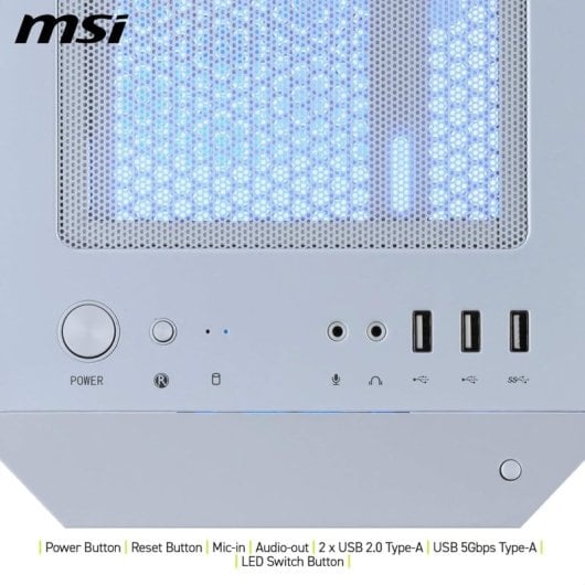 Caixa Micro-ATX MSI MAG Forge M100R ARGB Tempered Glass Branca
