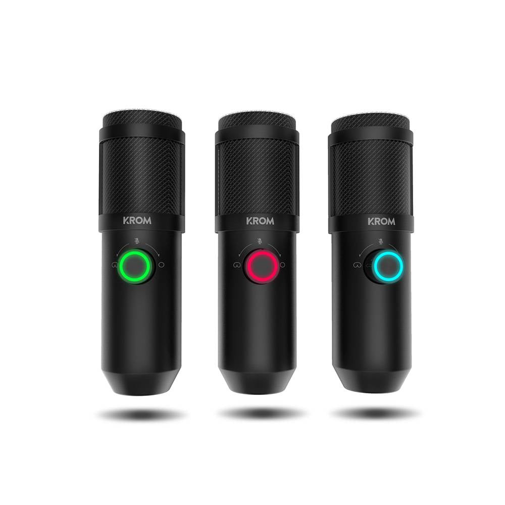 Microfone Condensador Cardióide Krom Kapsule 96Khz 24-bit USB Preto