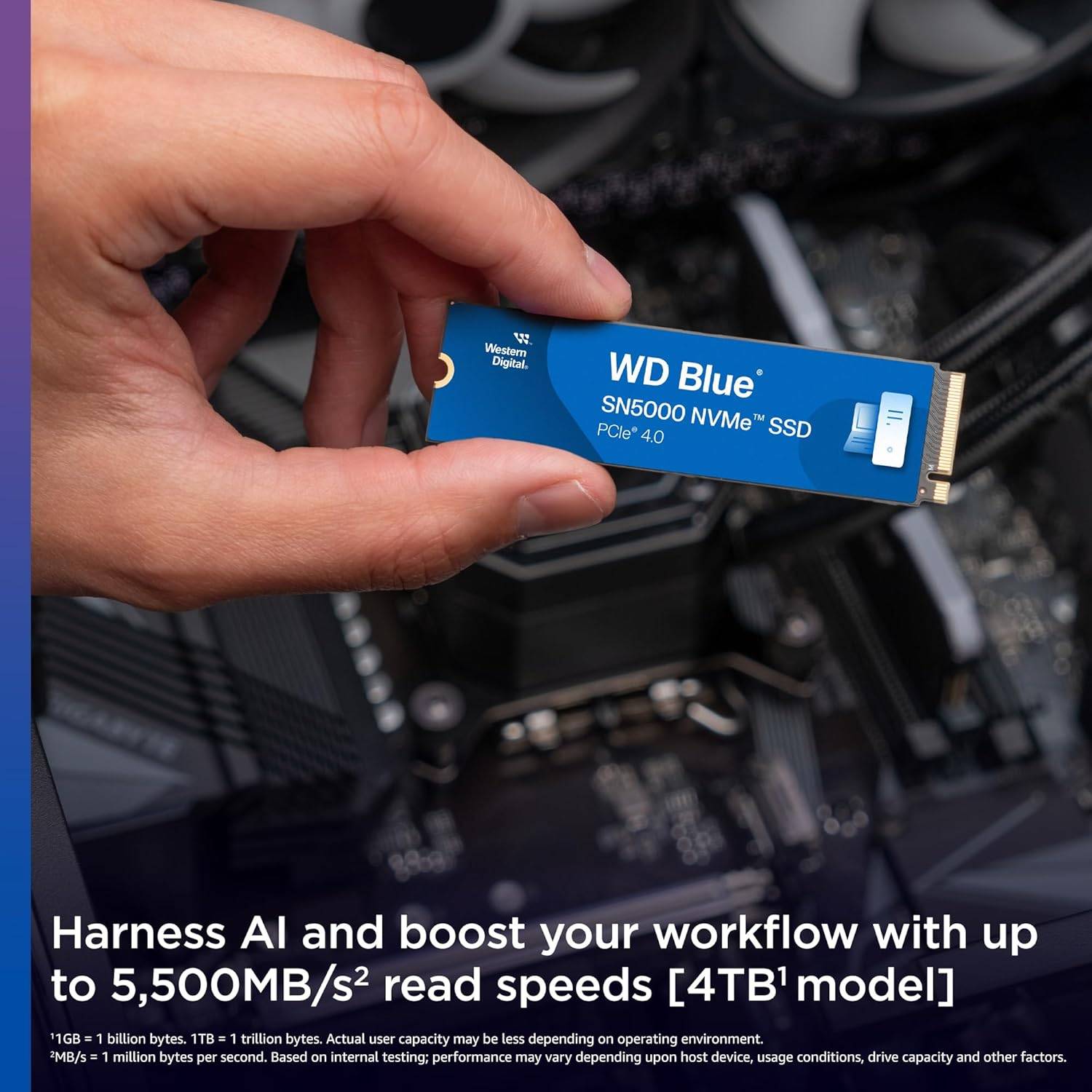 Disco SSD Western Digital Blue SN5000 1TB Gen4 M.2 NVMe (5150/4900MB/s)