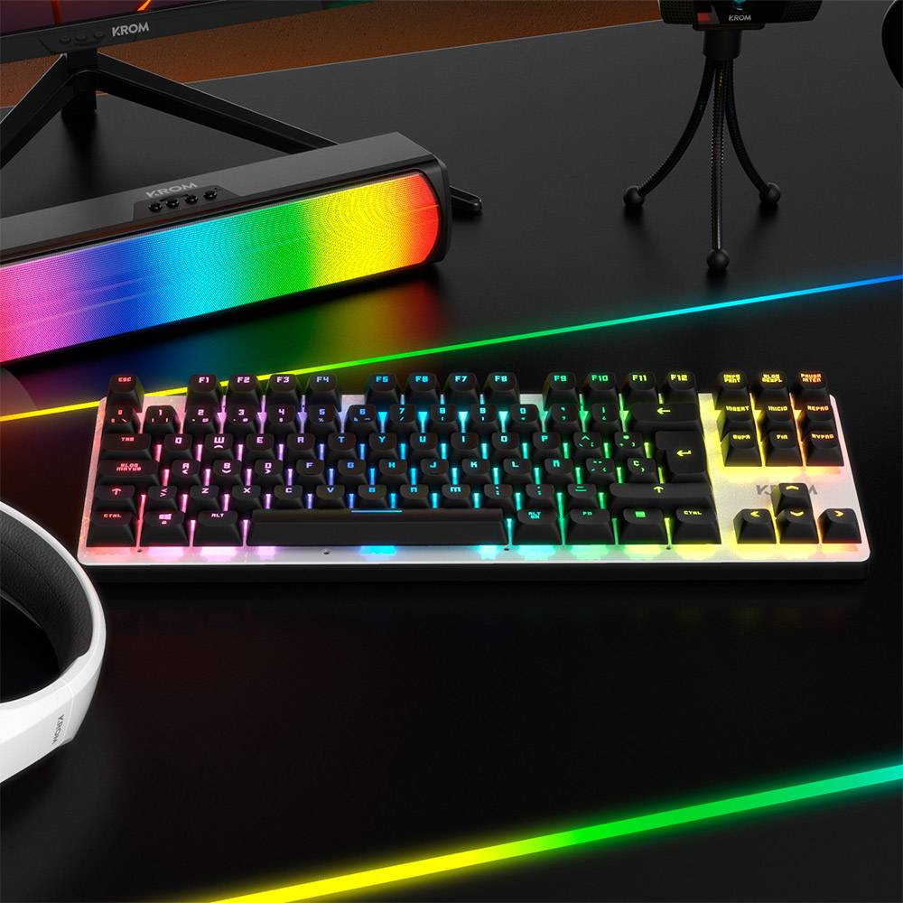 Teclado Mecânico Krom Kernel Pro TKL RGB Wireless Hot Swap Mini PT
