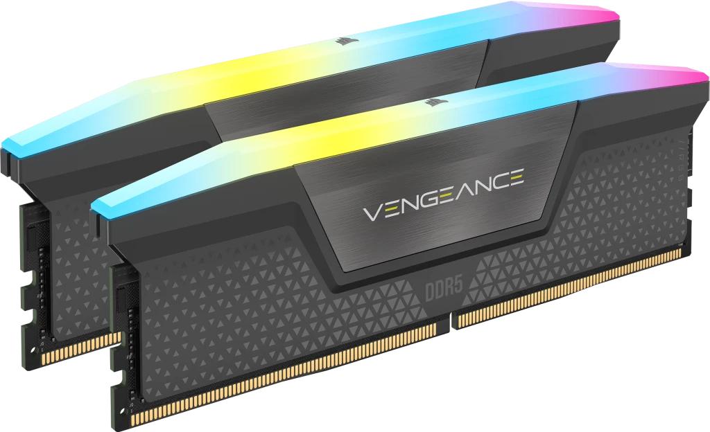 Memória RAM UDIMM Corsair Vengeance RGB 64GB (2x32GB) DDR5-6000MHz (AMD Expo/Intel XMP) CL30 (30-36-36-76) 1.40V Preta