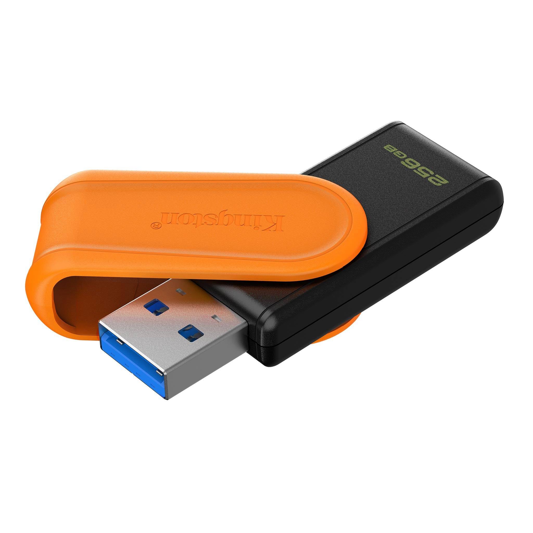 Pen Drive Kingston DataTraveler Exodia S 256GB USB 3.2 Gen1 Preta/Laranja