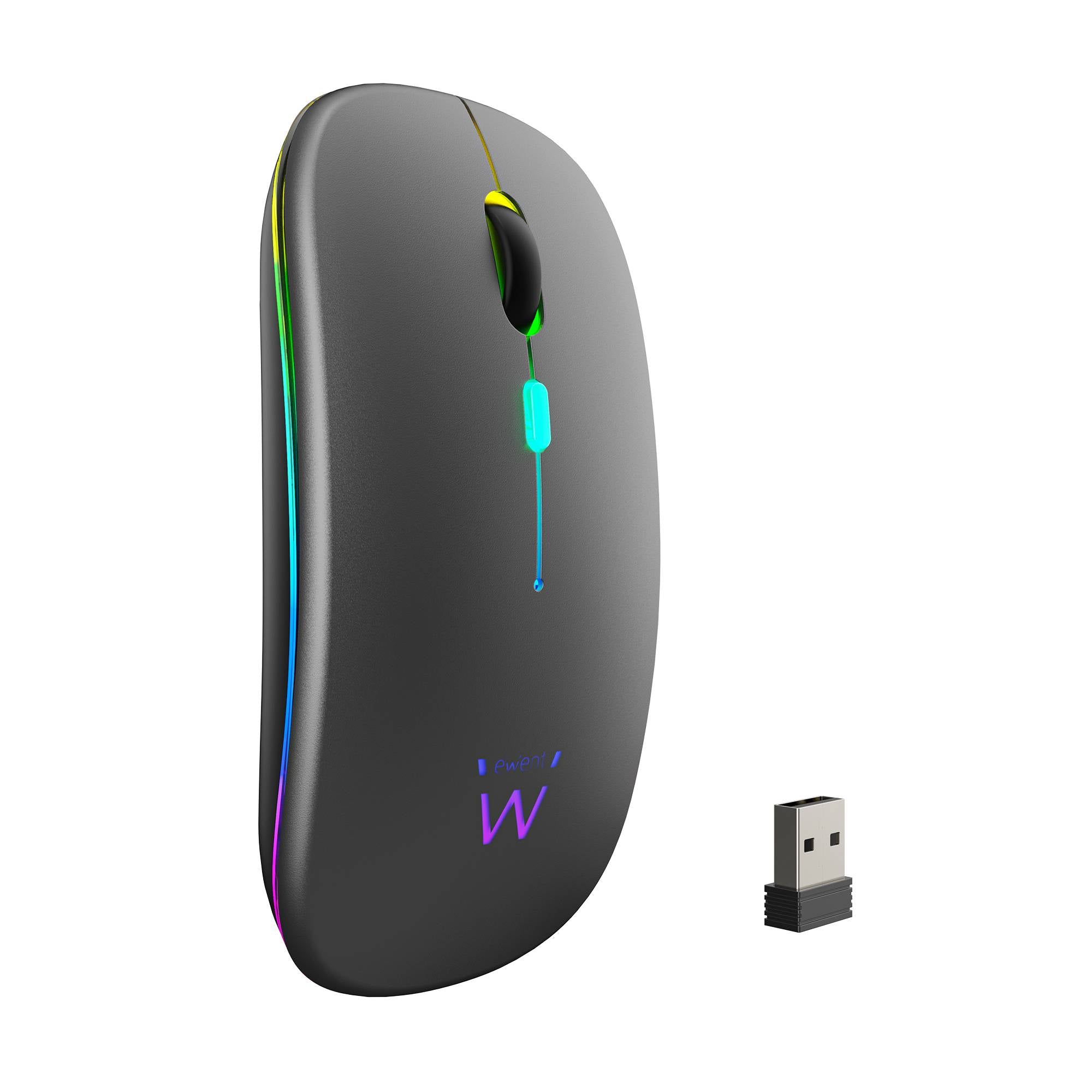 Rato Óptico Ewent EW3242 Dual Connection Bluetooth/2.4Ghz Wireless RGB 1600DPI Preto