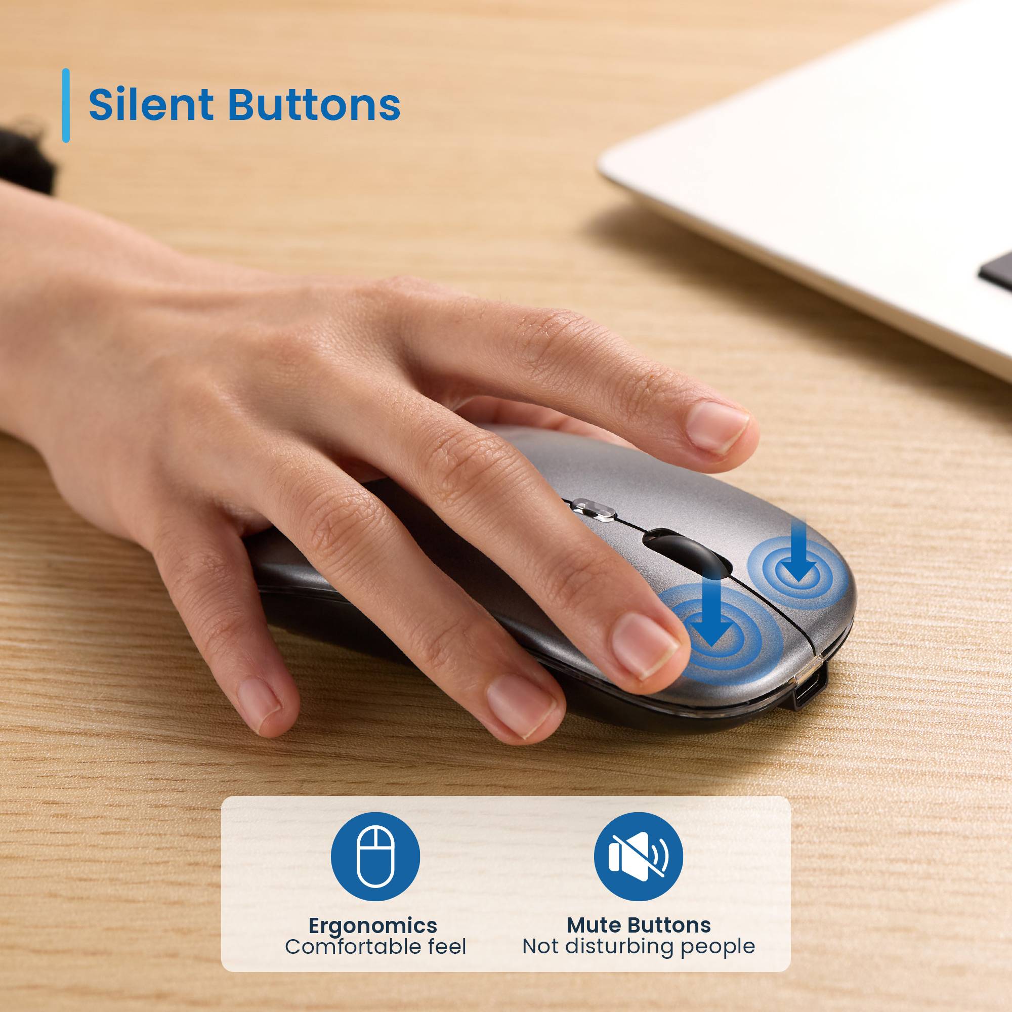 Rato Óptico Ewent EW3242 Dual Connection Bluetooth/2.4Ghz Wireless RGB 1600DPI Preto