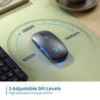 Rato Óptico Ewent EW3242 Dual Connection Bluetooth/2.4Ghz Wireless RGB 1600DPI Preto