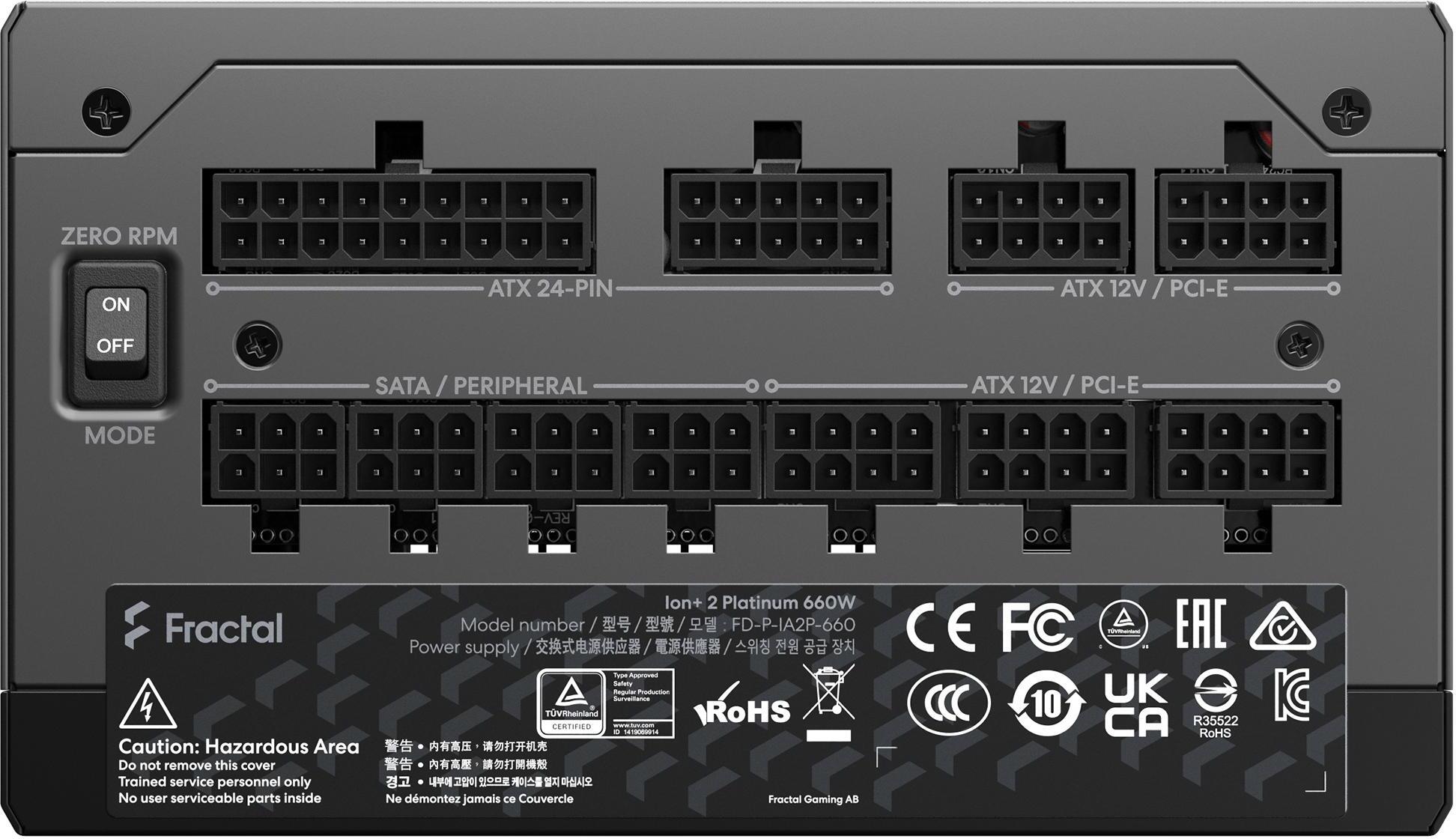 Fonte de Alimentação Fractal Design Ion+ 2 660W 80+ Platinum Full Modular