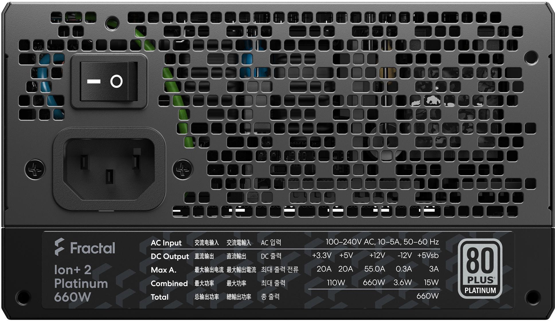 Fonte de Alimentação Fractal Design Ion+ 2 660W 80+ Platinum Full Modular