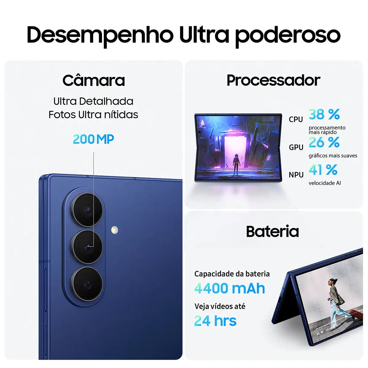Smartphone Samsung Galaxy Z Fold7 8" 12GB/512GB Dual SIM Cinza Escuro
