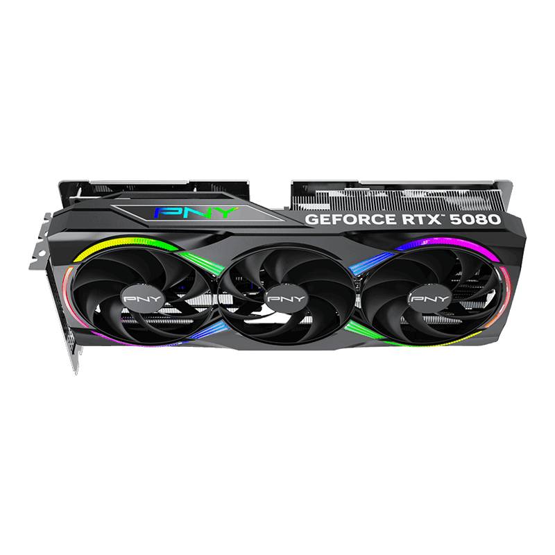 Placa Gráfica PNY NVIDIA GeForce RTX 5080 "Blackwell" ARGB EPIC-X RGB OC Triple Fan 16GB GDDR7 DLSS4