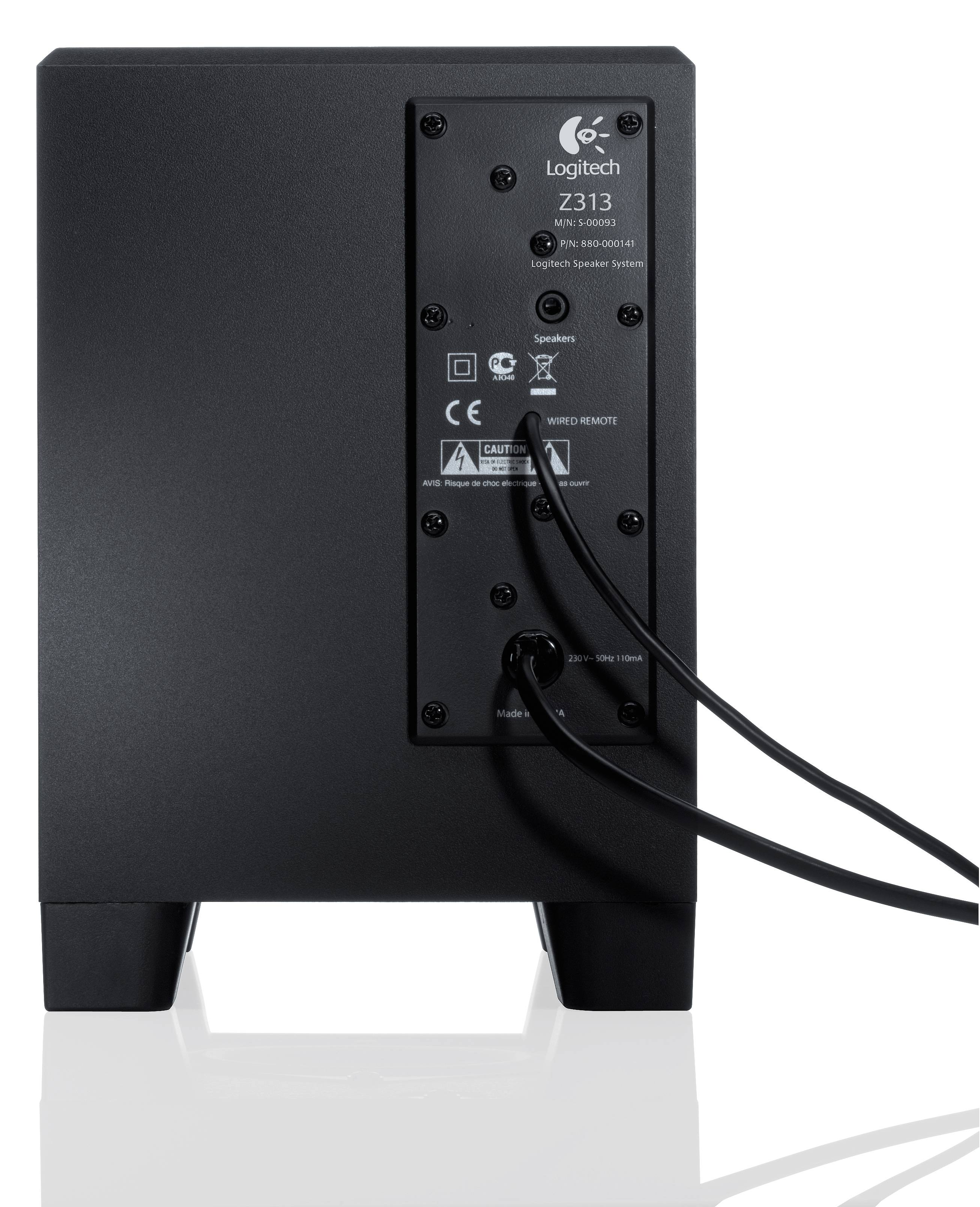 Colunas Logitech Z313 2.1 50W Peak / 25W RMS Pretas