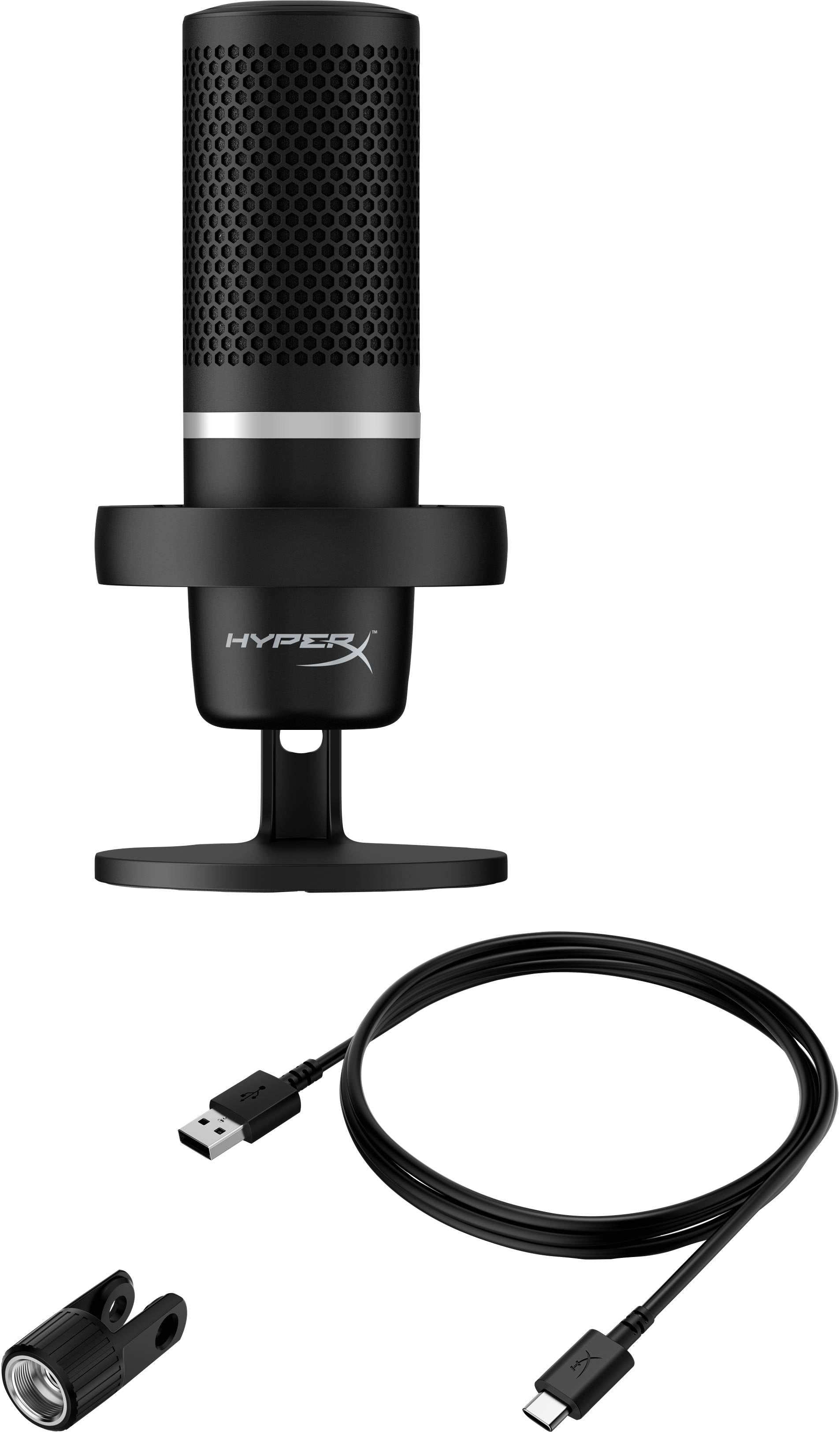 Microfone Condensador Cardióide HyperX DuoCast RGB 96Khz 24-bit USB Preto
