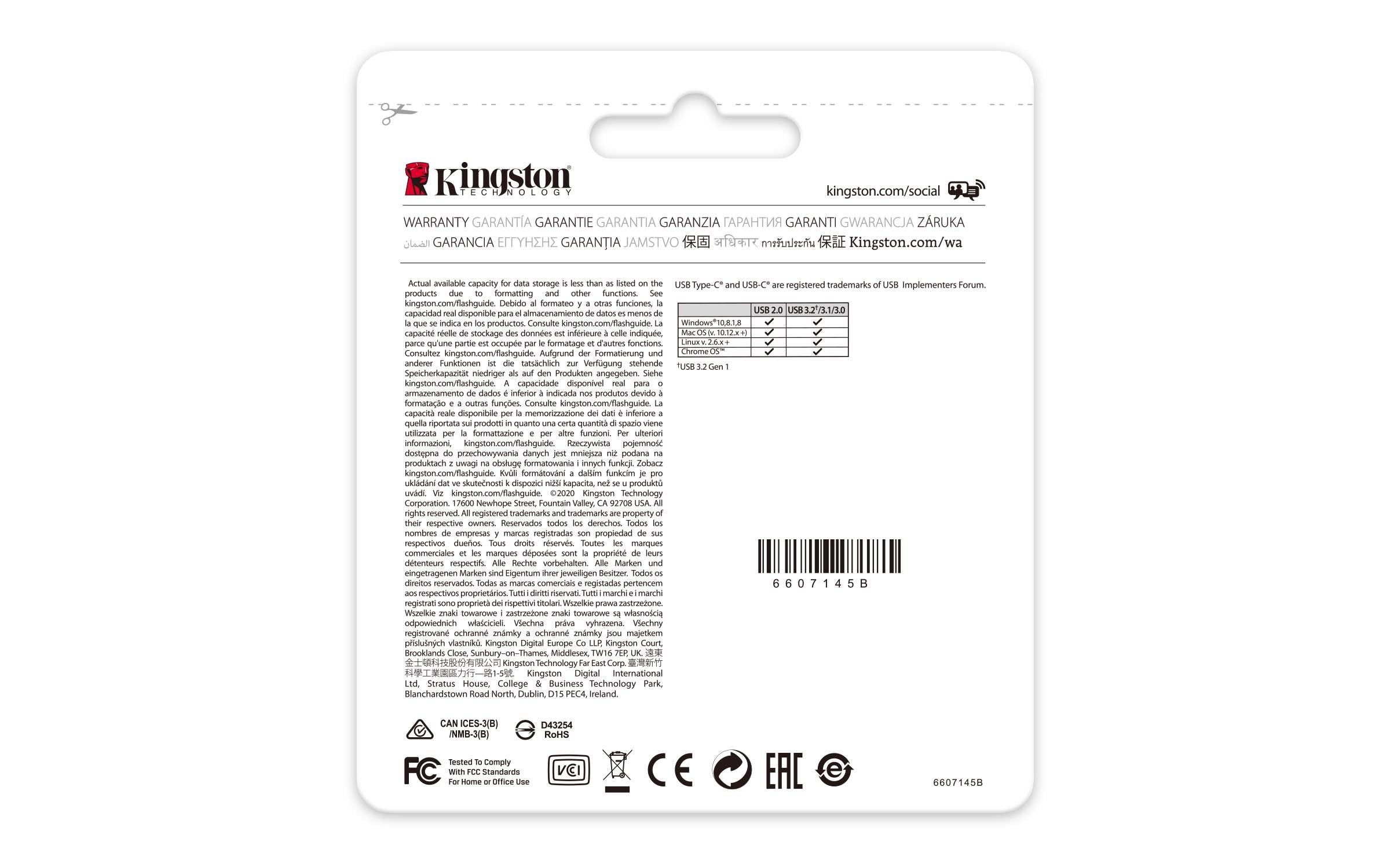 Pen Drive Kingston DataTraveler 70 128GB USB 3.2 Gen1 Preta