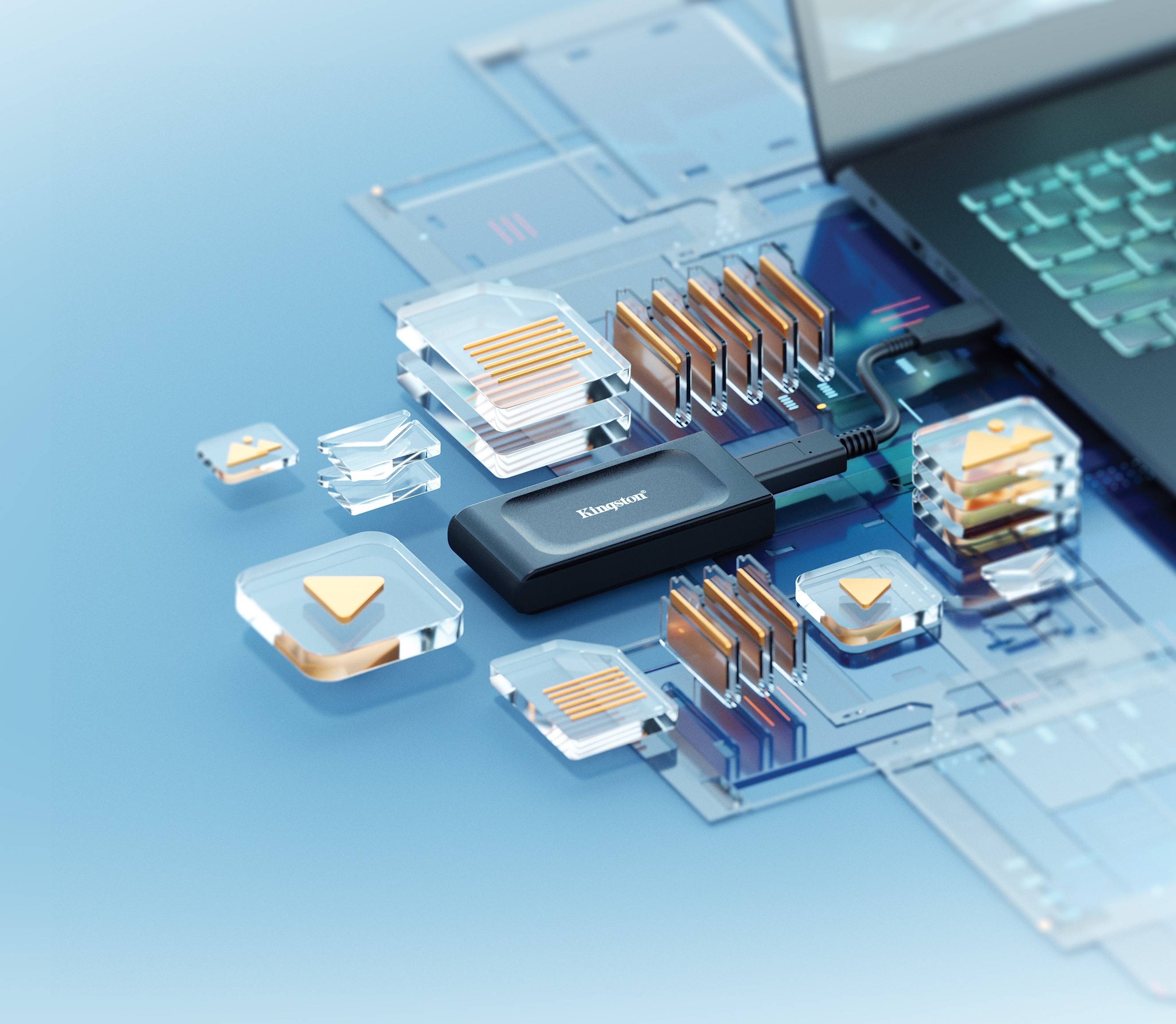 SSD Externo Kingston XS1000 1TB USB 3.2 Gen2 Preto