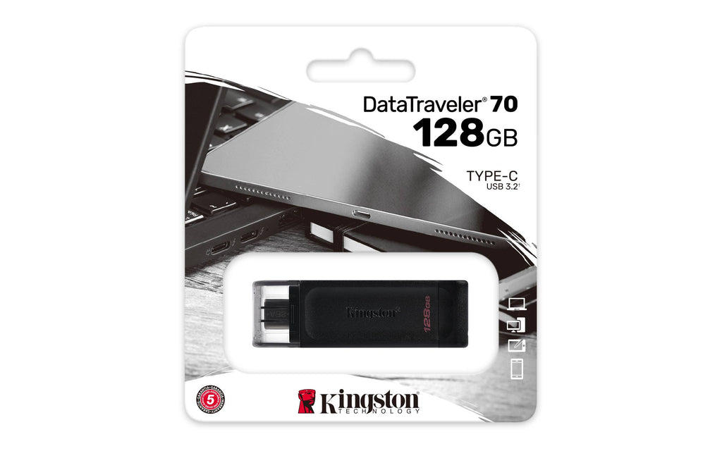 Pen Drive Kingston DataTraveler 70 128GB USB 3.2 Gen1 Preta