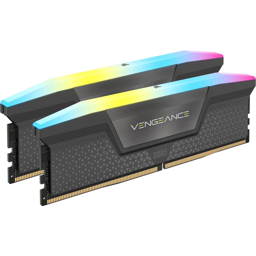 Memória RAM UDIMM Corsair Vengeance RGB 64GB (2x32GB) DDR5-6000MHz (AMD Expo/Intel XMP) CL30 (30-36-36-76) 1.40V Preta