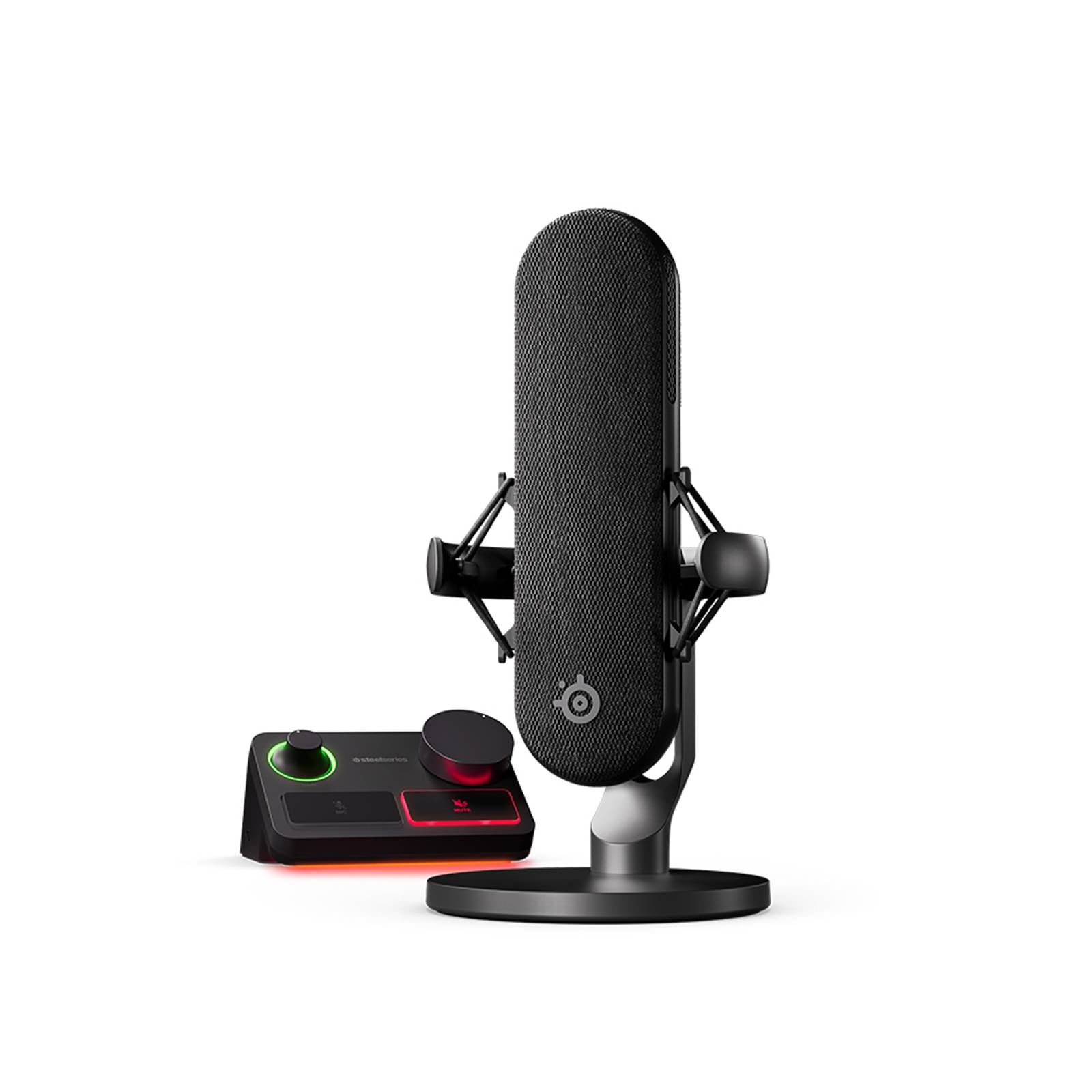 Microfone Condensador Cardióide SteelSeries ALias Pro XLR RGB 48Khz 24-bit USB Preto