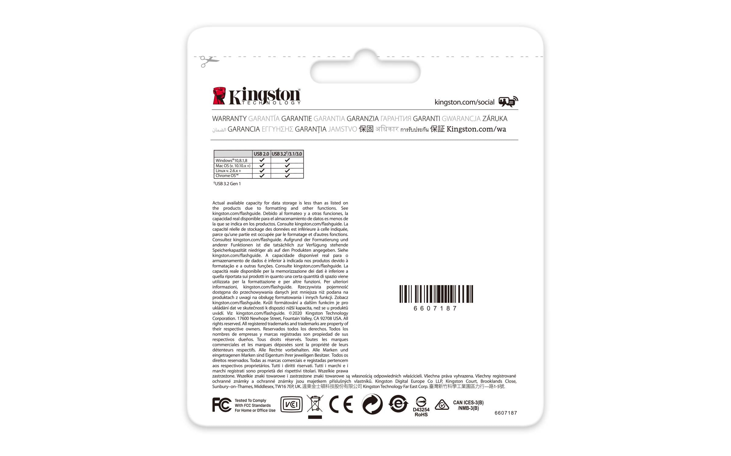Pen Drive Kingston DataTraveler Exodia 64GB USB 3.2 Preta