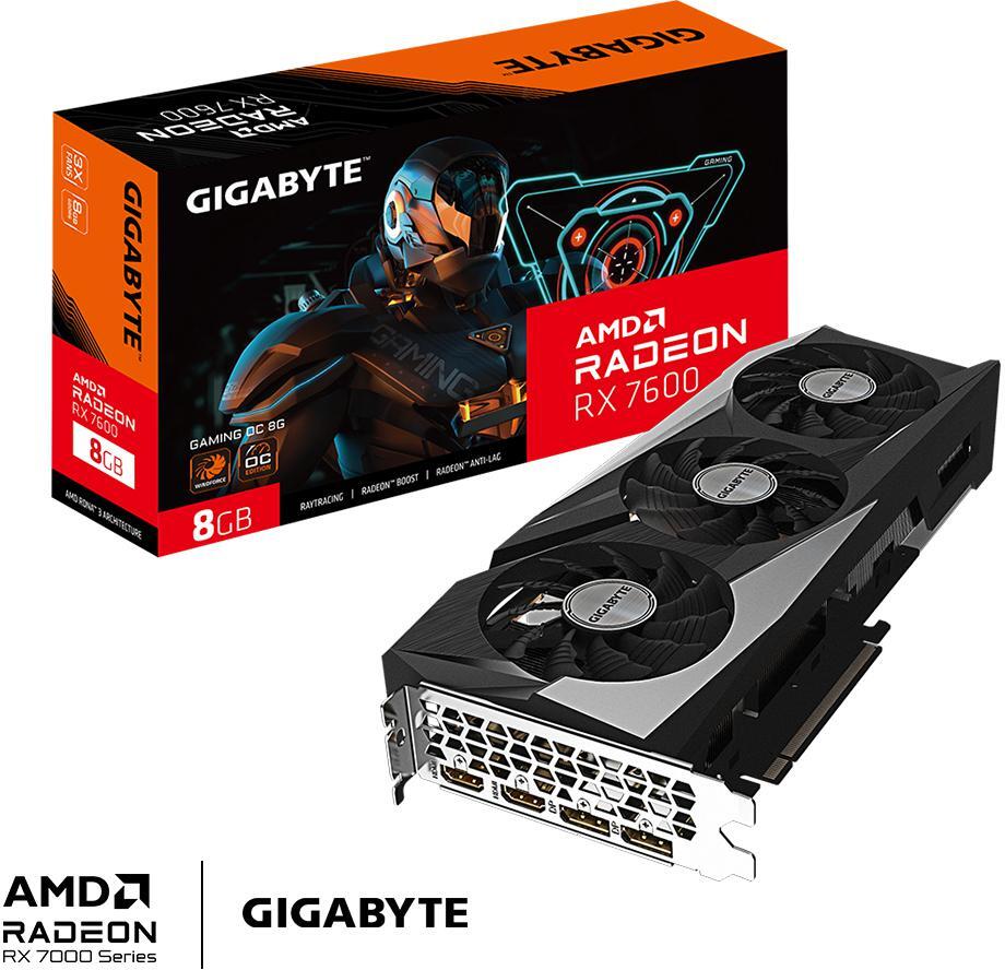 Placa Gráfica Gigabyte Radeon RX 7600 Gaming OC 8GB GDDR6