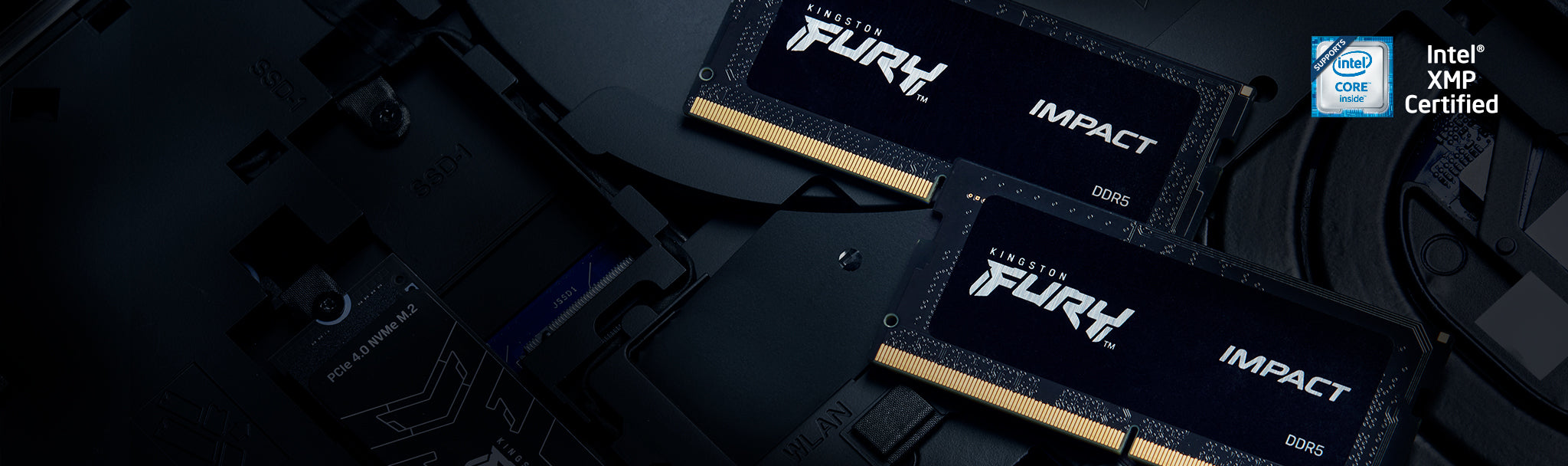 Memória RAM SO-DIMM Kingston Fury Impact 16GB (1x16GB) DDR5-4800MHz (Intel XMP) CL38 (38-38-38) 1.1V 1Rx8 Preta