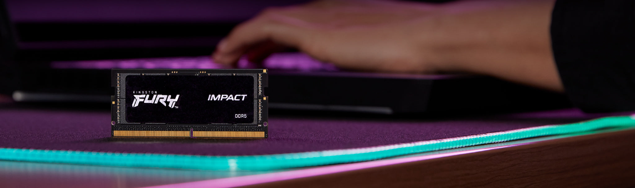 Memória RAM SO-DIMM Kingston Fury Impact 16GB (1x16GB) DDR5-4800MHz (Intel XMP) CL38 (38-38-38) 1.1V 1Rx8 Preta