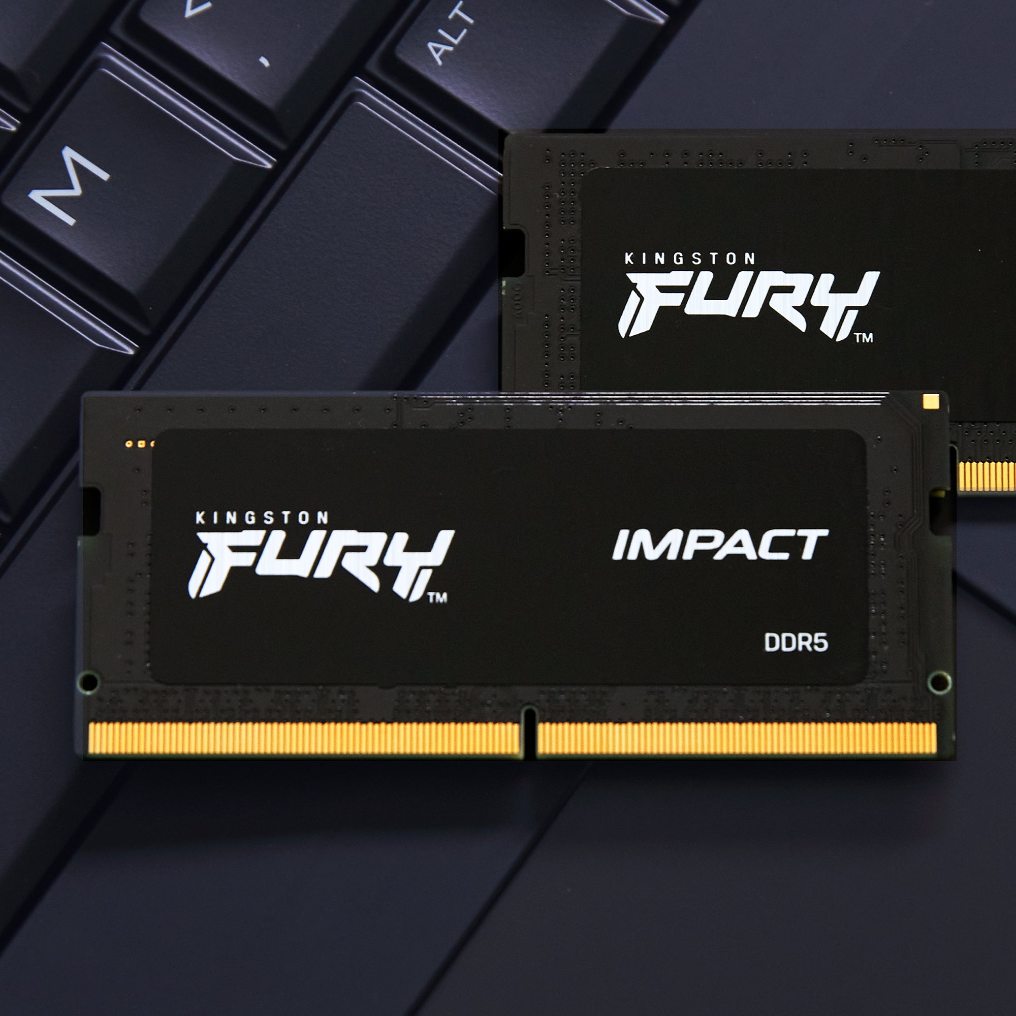 Memória RAM SO-DIMM Kingston Fury Impact 16GB (1x16GB) DDR5-4800MHz (Intel XMP) CL38 (38-38-38) 1.1V 1Rx8 Preta