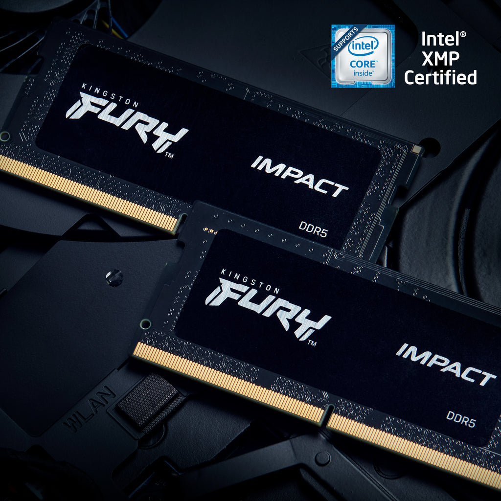 Memória RAM SO-DIMM Kingston Fury Impact 16GB (1x16GB) DDR5-4800MHz (Intel XMP) CL38 (38-38-38) 1.1V 1Rx8 Preta
