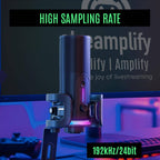 Microfone Condensador Cardióide Streamplify Mic Pro RGB 192kHz 24-bit USB Preto