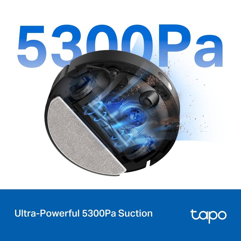 Aspirador Robô TP-Link Tapo RV30 Max Plus 5300Pa Preto + Doca Auto-Esvaziamento