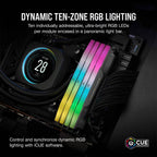 Memória RAM UDIMM Corsair Vengeance RGB 64GB (2x32GB) DDR5-6000MHz (AMD Expo/Intel XMP) CL30 (30-36-36-76) 1.40V Preta