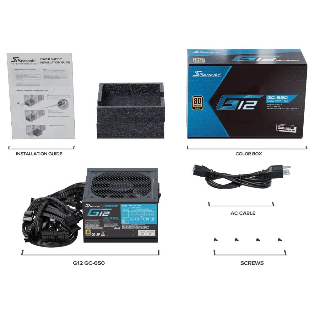 Fonte de Alimentação ATX Seasonic G12 GC-650W 80 Plus Gold