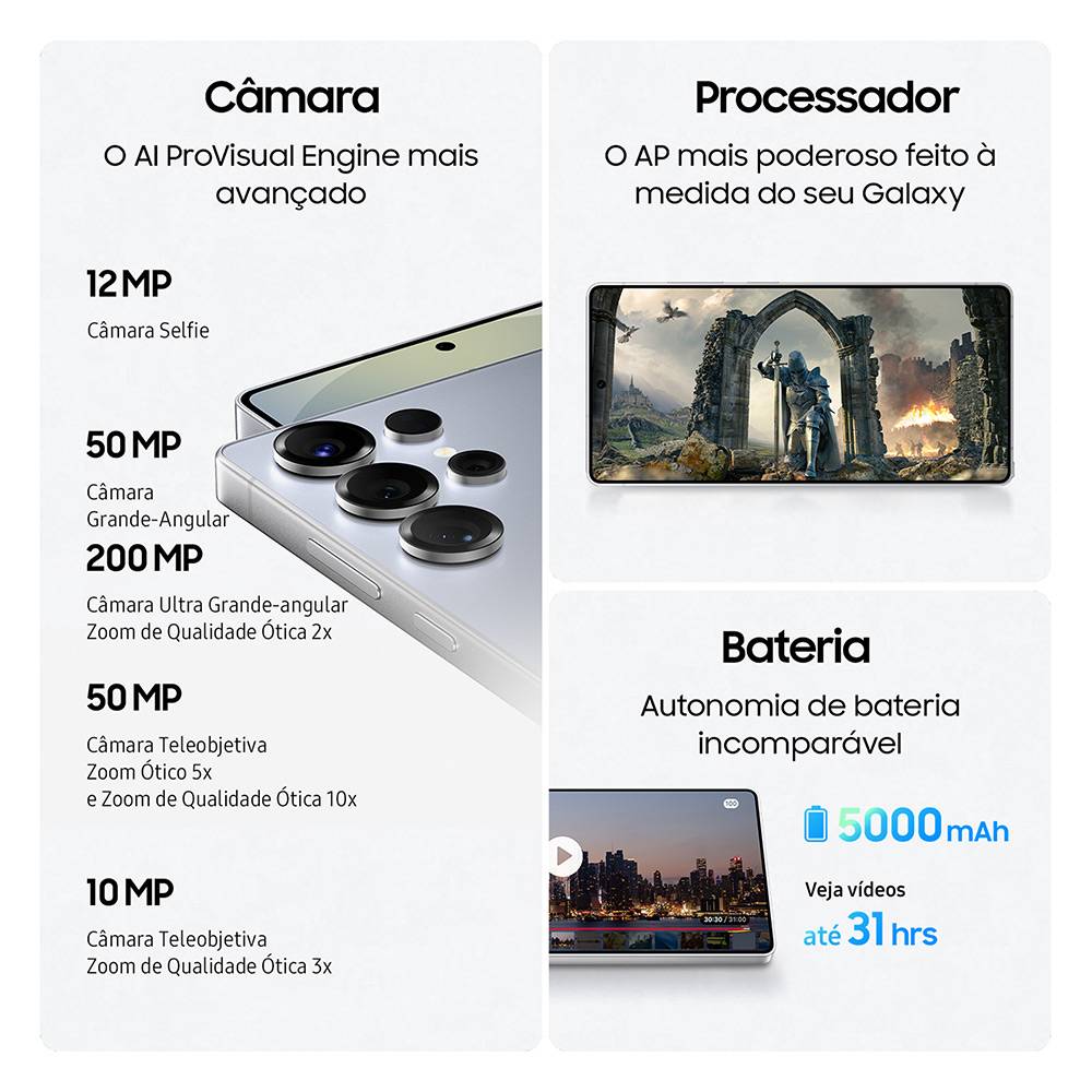 Smartphone Samsung Galaxy S25 Ultra 6.9" 12GB/1TB Dual SIM Cinzento Titânio