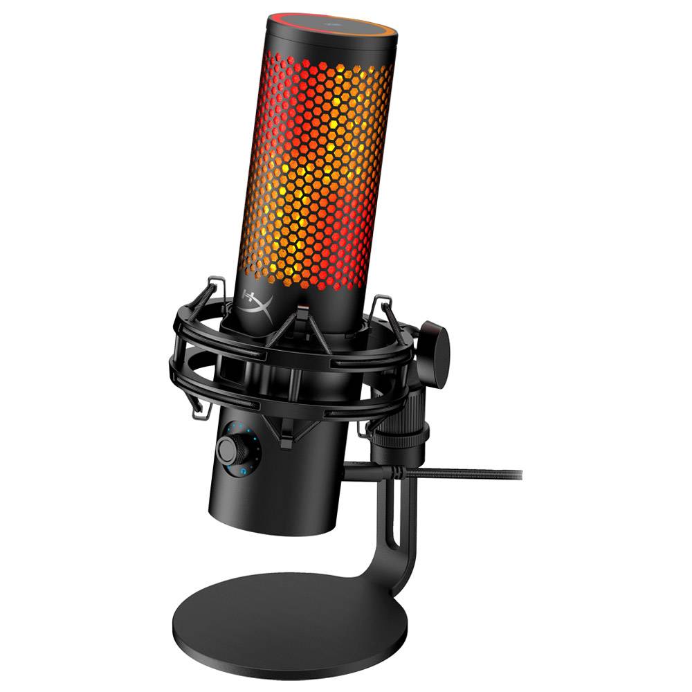 Microfone Condensador Cardióide HyperX QuadCast 2 S ARGB 192kHz 32-bit USB Preto