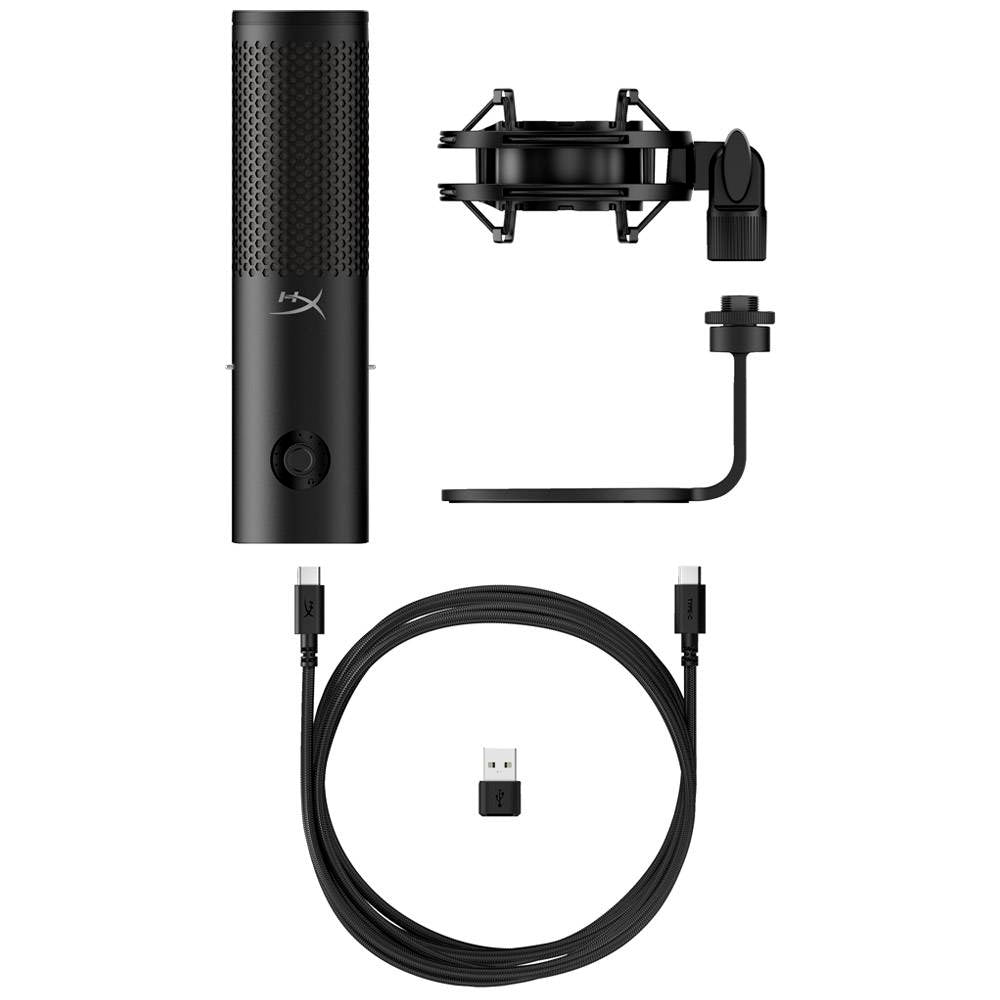 Microfone Condensador Cardióide HyperX QuadCast 2 S ARGB 192kHz 32-bit USB Preto