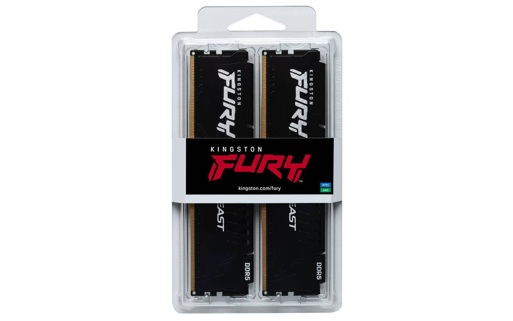 Memória RAM DIMM Kingston Fury Beast 32GB (2x16GB) DDR5-5600MHz (AMD Expo/Intel XMP) CL36 (36-38-38) 1.25V 1Rx8 Preta