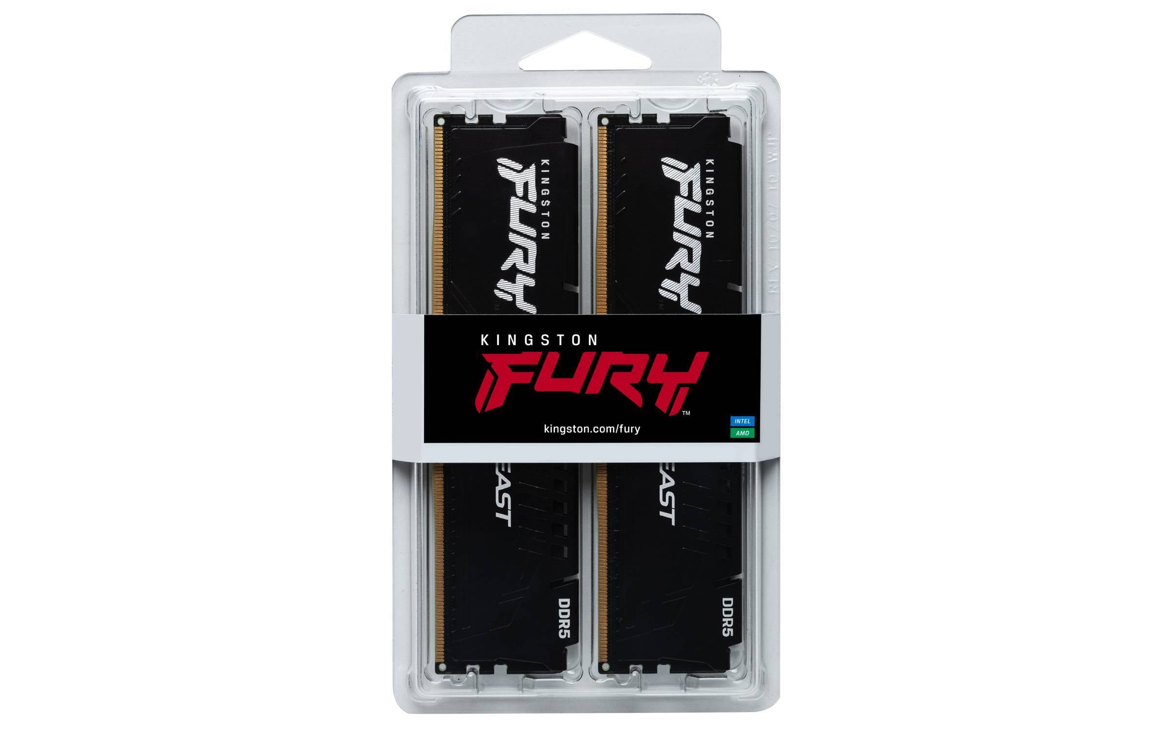 Memória RAM DIMM Kingston Fury Beast 32GB (2x16GB) DDR5-5600MHz (AMD Expo/Intel XMP) CL36 (36-38-38) 1.25V 1Rx8 Preta
