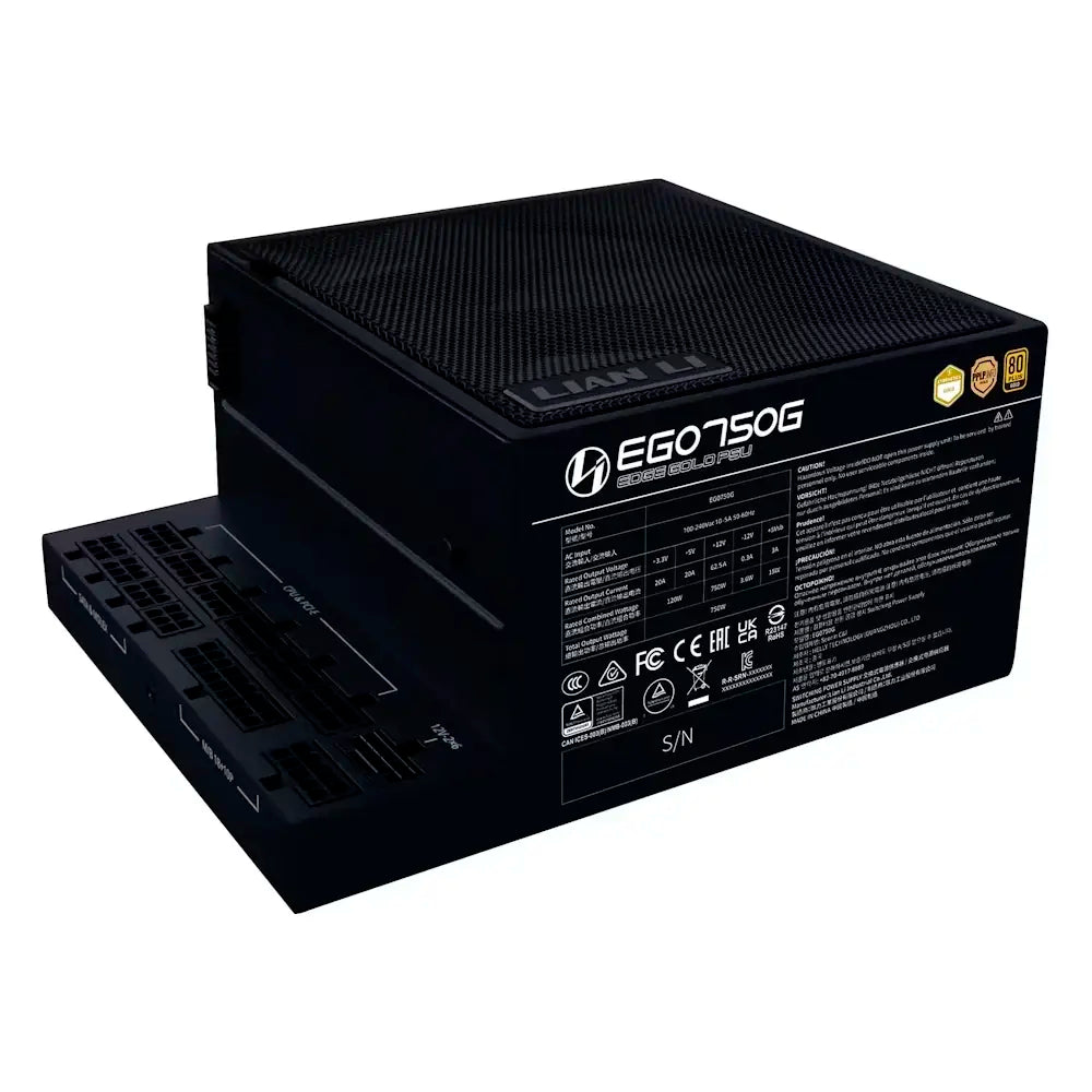 Fonte de Alimentação ATX Lian Li Edge 750W ATX 3.1/PCIe 5.1 80 Plus Gold Full Modular Preta