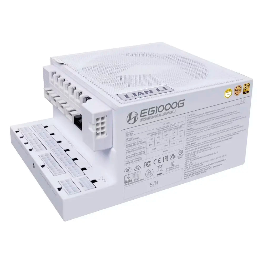 Fonte de Alimentação ATX Lian Li Edge 1000W ATX 3.1/PCIe 5.1 80 Plus Gold Full Modular Branca