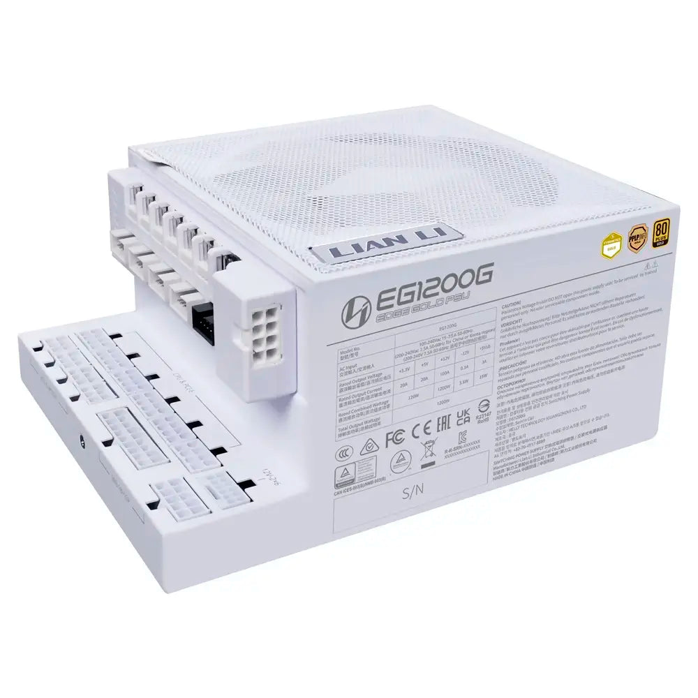 Fonte de Alimentação ATX Lian Li Edge 1200W ATX 3.1/PCIe 5.1 80 Plus Gold Full Modular Branca