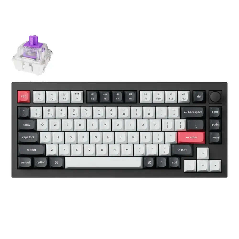 Teclado Mecânico Keychron Q1 HE 75% Wireless PT Gateron Magnetic Switch Nebula Linear