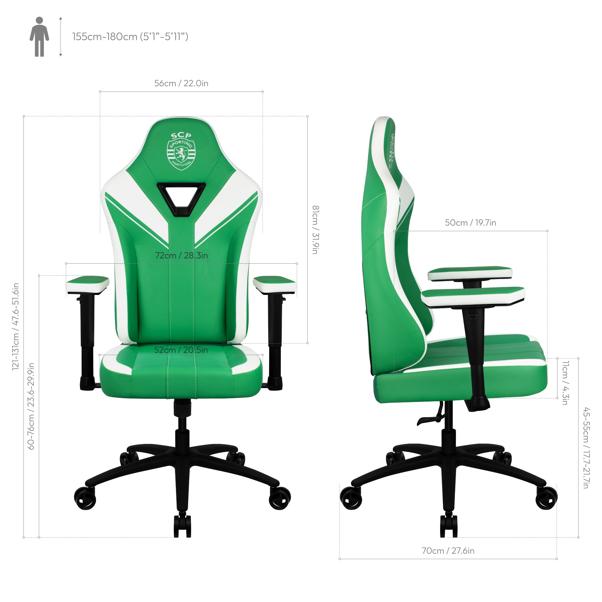 Cadeira Gaming ThunderX3 EAZE - Sporting CP Edition