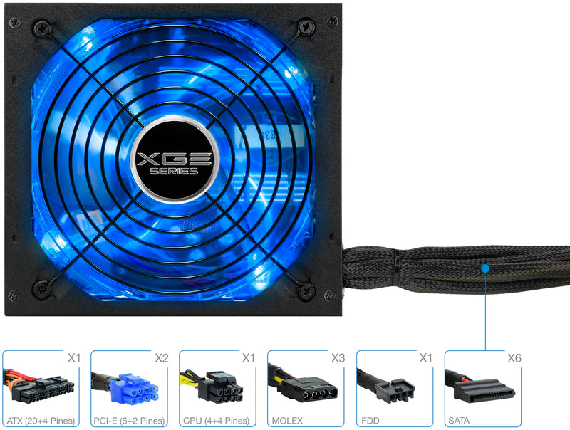 Fonte de Alimentação Tooq Xtreme Gaming Energy II 700W 80+ Bronze c/LED