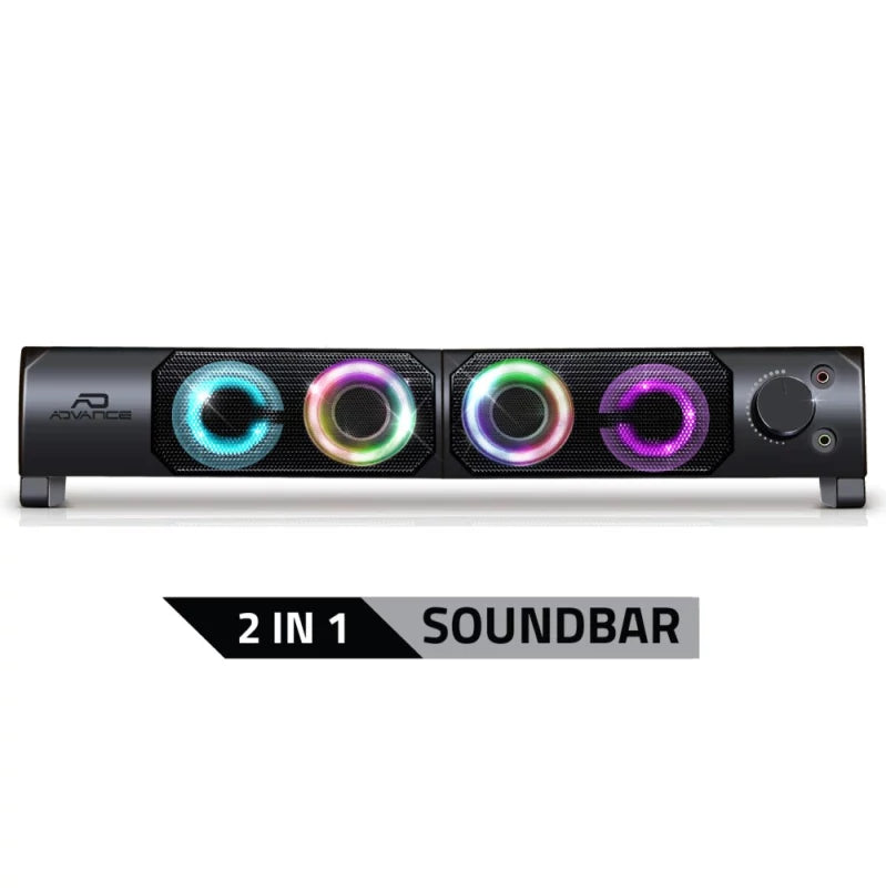 Colunas ADVANCE SOUNDPHONIC 2.0 RGB 6W RMS PC
