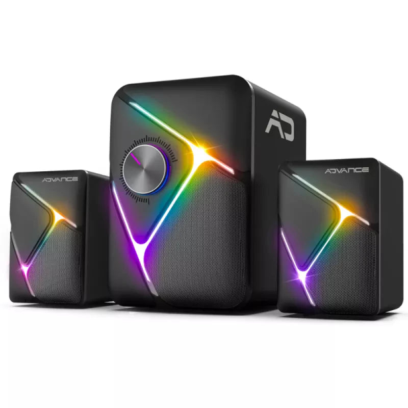 Colunas ADVANCE SOUNDPHONIC 11W RMS 2.1 RGB SPEAKER SET
